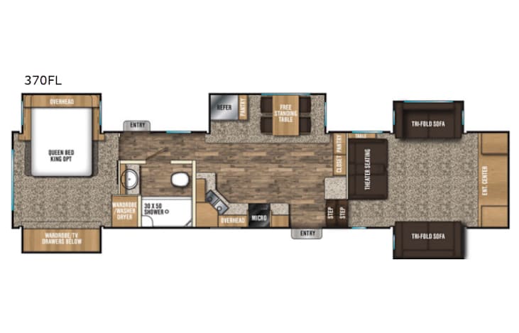 Representative floor plan provided by a trusted RVshare partner.