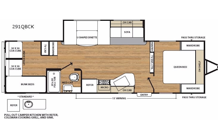 Representative floor plan provided by a trusted RVshare partner.