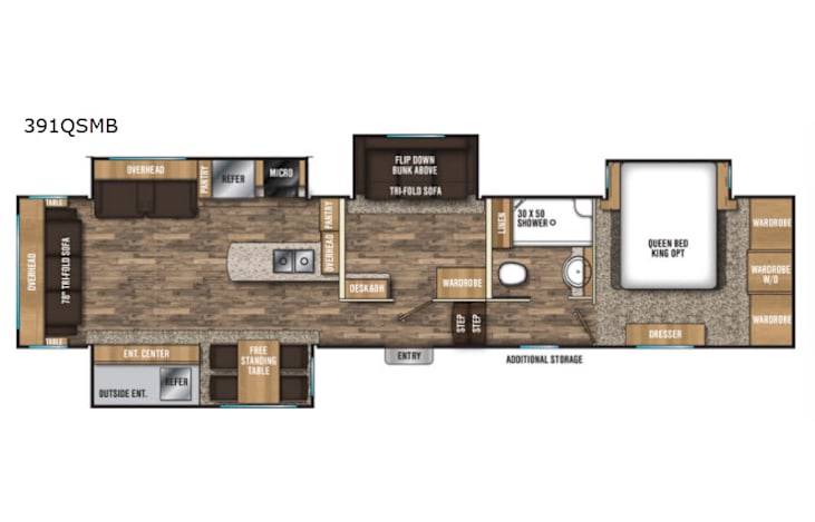 Representative floor plan provided by a trusted RVshare partner.