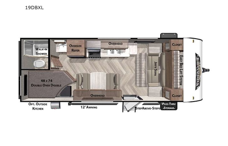 Representative floor plan provided by a trusted RVshare partner.