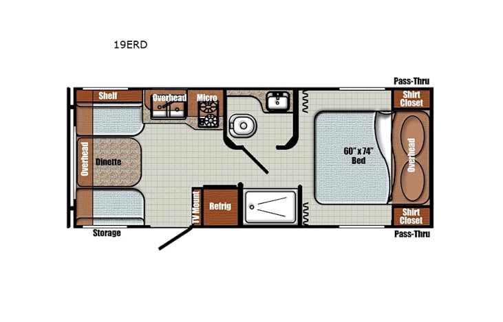 Representative floor plan provided by a trusted RVshare partner.