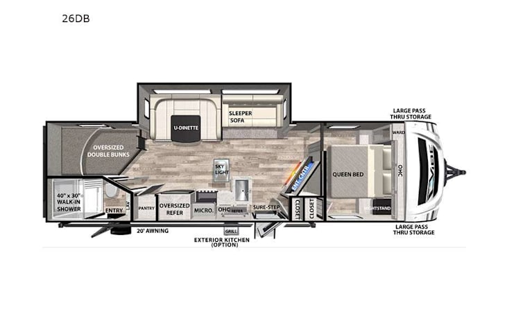 Representative floor plan provided by a trusted RVshare partner.