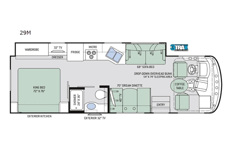 Representative floor plan provided by a trusted RVshare partner.