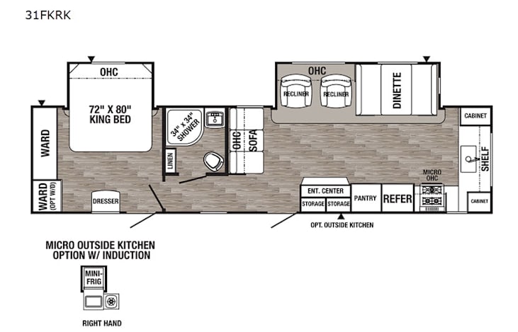Representative floor plan provided by a trusted RVshare partner.