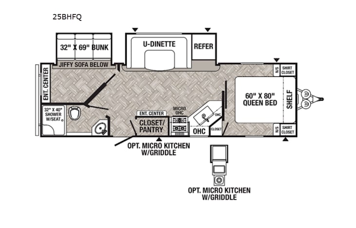 Representative floor plan provided by a trusted RVshare partner.