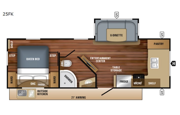 Representative floor plan provided by a trusted RVshare partner.