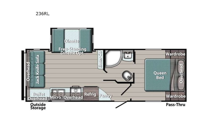 Representative floor plan provided by a trusted RVshare partner.
