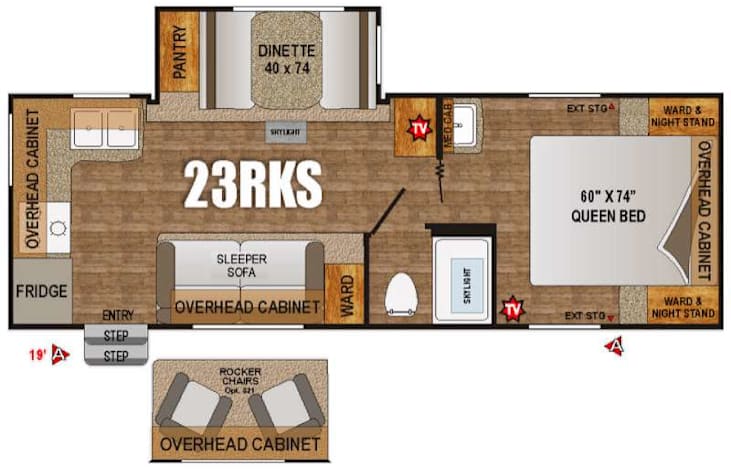 Representative floor plan provided by a trusted RVshare partner.