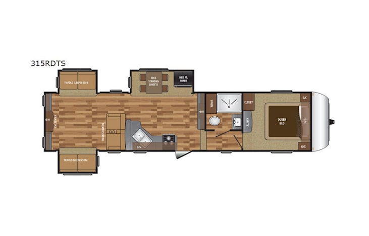 Representative floor plan provided by a trusted RVshare partner.