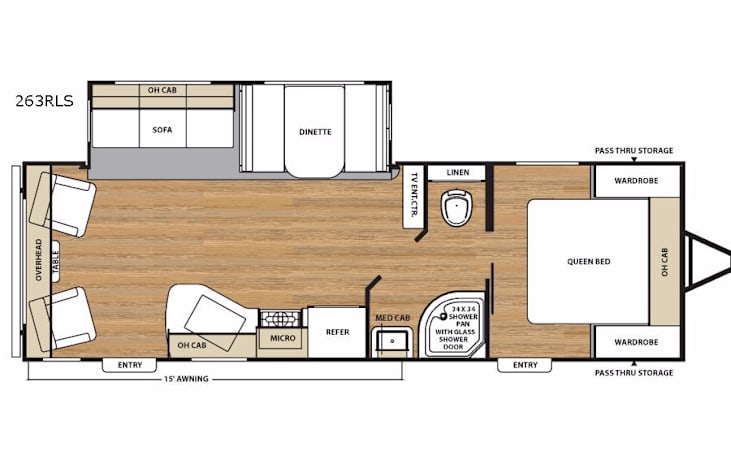 Representative floor plan provided by a trusted RVshare partner.
