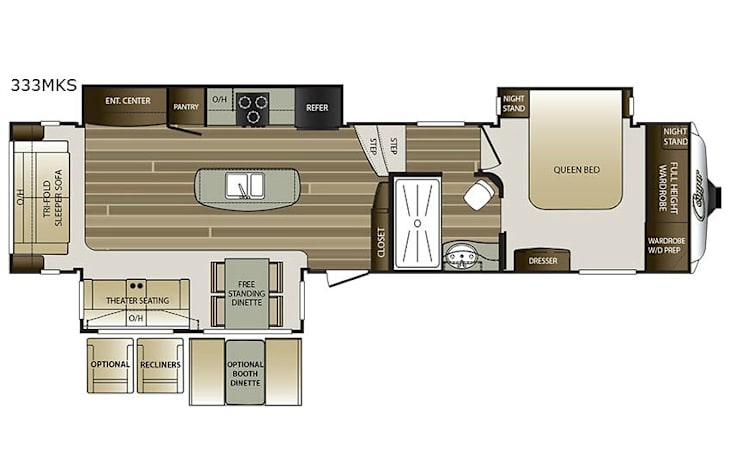 Representative floor plan provided by a trusted RVshare partner.