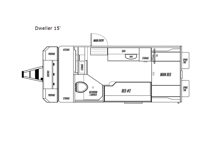 Representative floor plan provided by a trusted RVshare partner.