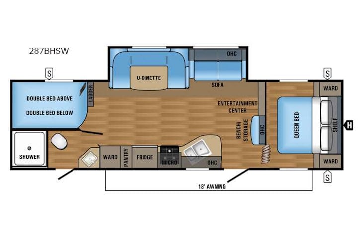 Representative floor plan provided by a trusted RVshare partner.