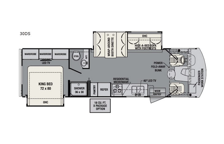 Representative floor plan provided by a trusted RVshare partner.