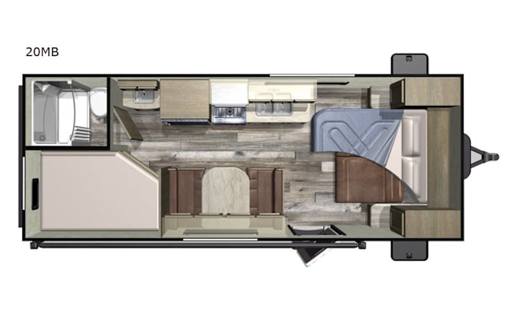 Representative floor plan provided by a trusted RVshare partner.