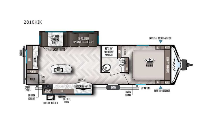 Representative floor plan provided by a trusted RVshare partner.