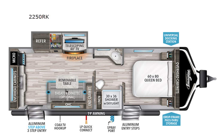 Representative floor plan provided by a trusted RVshare partner.