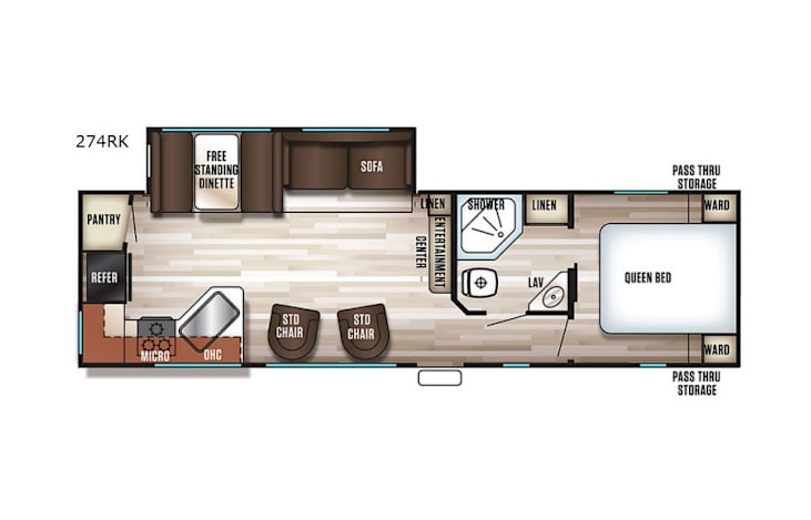 Representative floor plan provided by a trusted RVshare partner.