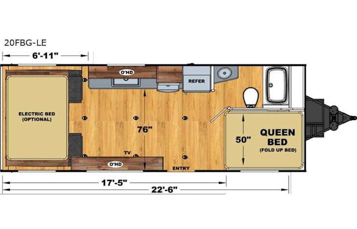 Representative floor plan provided by a trusted RVshare partner.