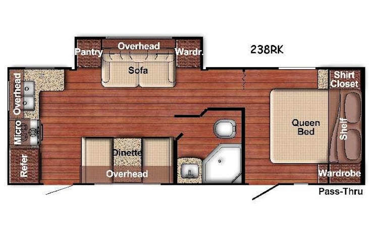 Representative floor plan provided by a trusted RVshare partner.