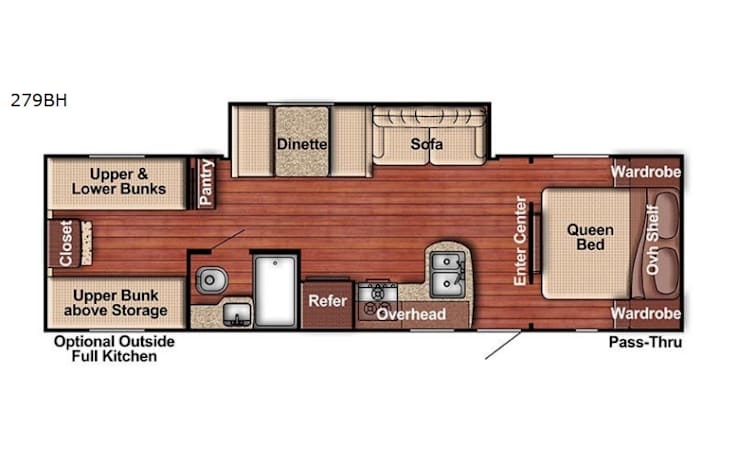 Representative floor plan provided by a trusted RVshare partner.