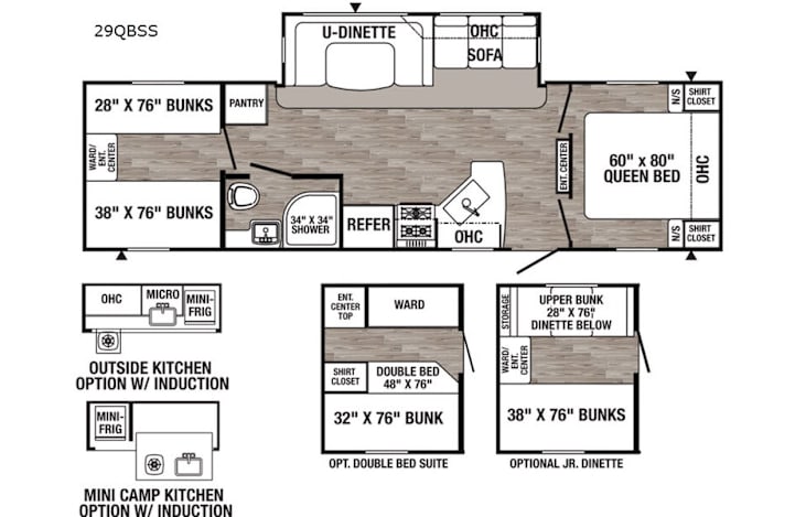 Representative floor plan provided by a trusted RVshare partner.