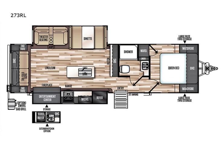 Representative floor plan provided by a trusted RVshare partner.
