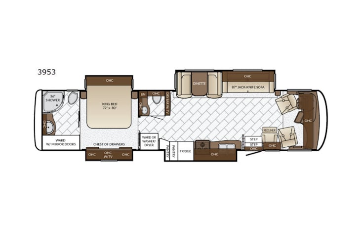 Representative floor plan provided by a trusted RVshare partner.
