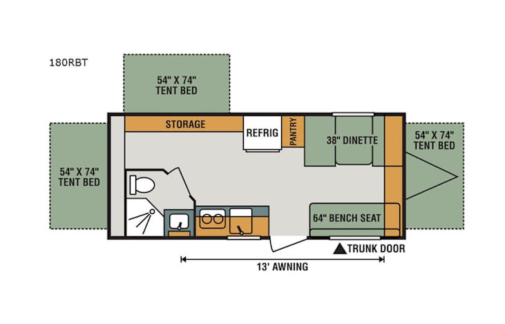 Representative floor plan provided by a trusted RVshare partner.