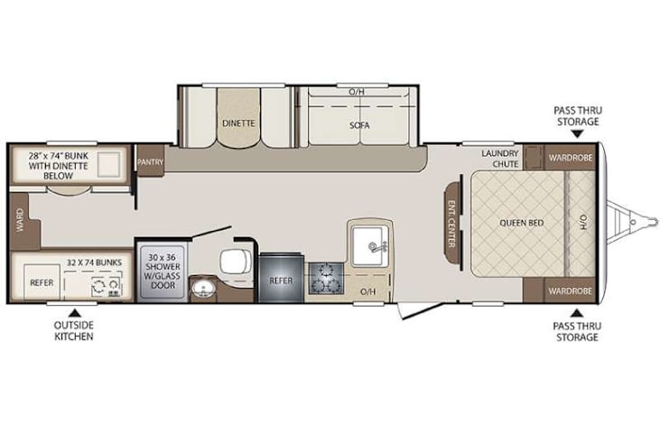 Representative floor plan provided by a trusted RVshare partner.