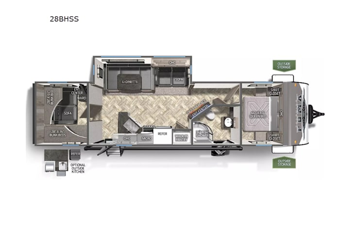 Representative floor plan provided by a trusted RVshare partner.