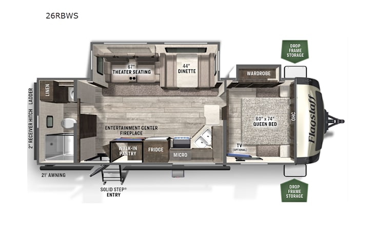 Representative floor plan provided by a trusted RVshare partner.