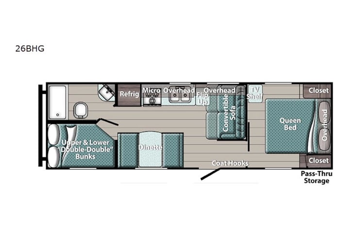 Representative floor plan provided by a trusted RVshare partner.