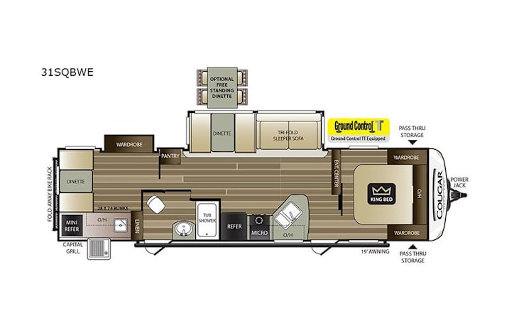 Representative floor plan provided by a trusted RVshare partner.