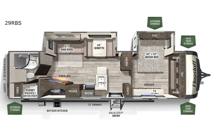 Representative floor plan provided by a trusted RVshare partner.