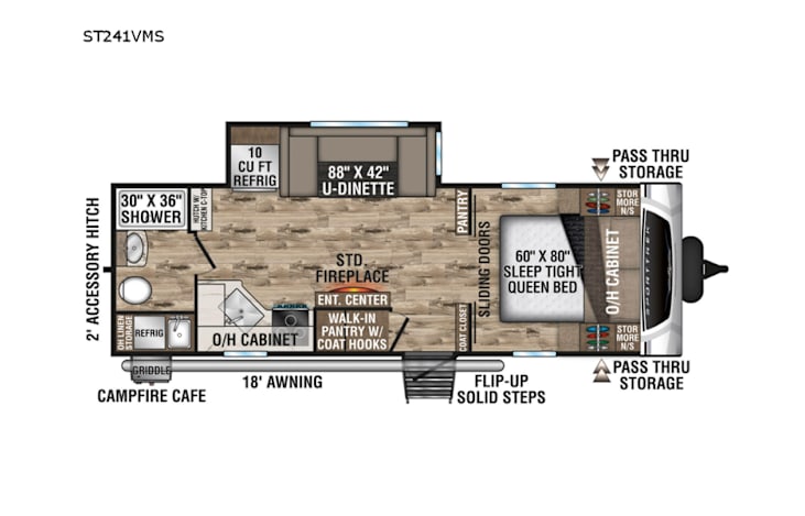 Representative floor plan provided by a trusted RVshare partner.