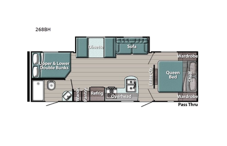 Representative floor plan provided by a trusted RVshare partner.