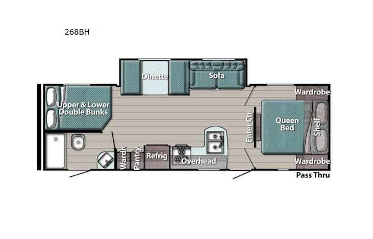 Representative floor plan provided by a trusted RVshare partner.