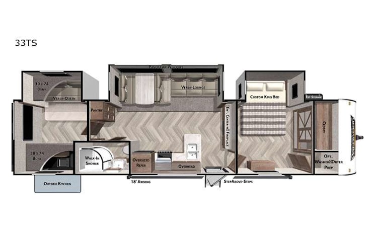 Representative floor plan provided by a trusted RVshare partner.