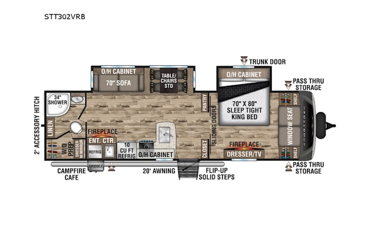 Representative floor plan provided by a trusted RVshare partner.