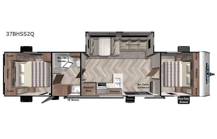 Representative floor plan provided by a trusted RVshare partner.