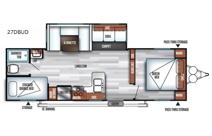 Representative floor plan provided by a trusted RVshare partner.
