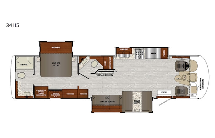 Representative floor plan provided by a trusted RVshare partner.
