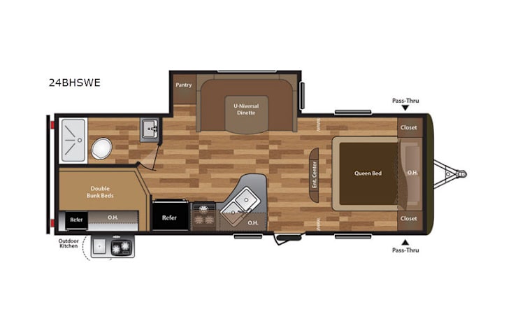 Representative floor plan provided by a trusted RVshare partner.