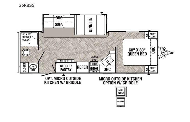 Representative floor plan provided by a trusted RVshare partner.
