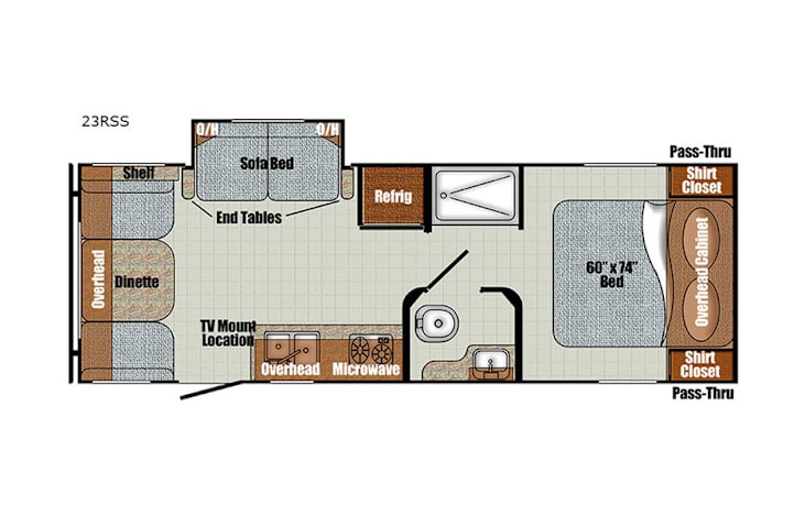 Representative floor plan provided by a trusted RVshare partner.