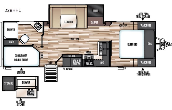 Representative floor plan provided by a trusted RVshare partner.