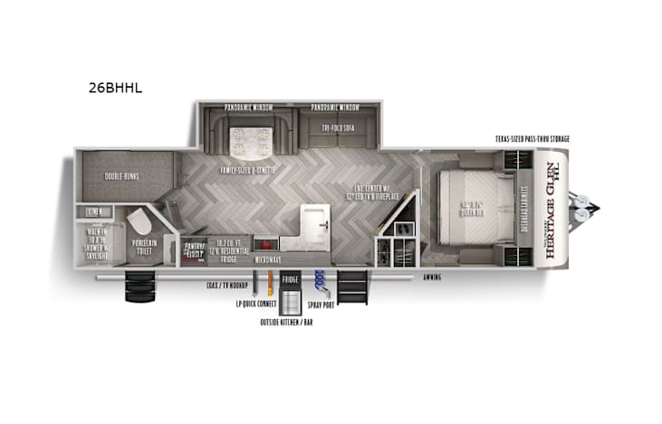 Representative floor plan provided by a trusted RVshare partner.