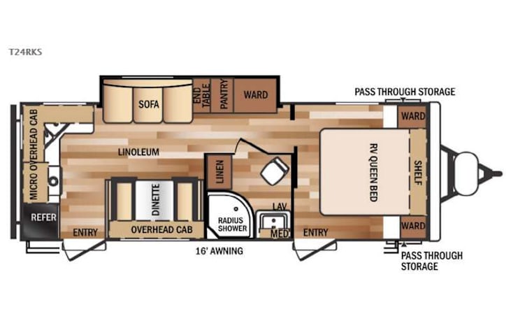 Representative floor plan provided by a trusted RVshare partner.