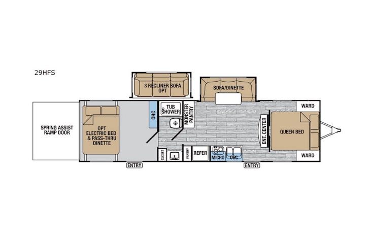 Representative floor plan provided by a trusted RVshare partner.